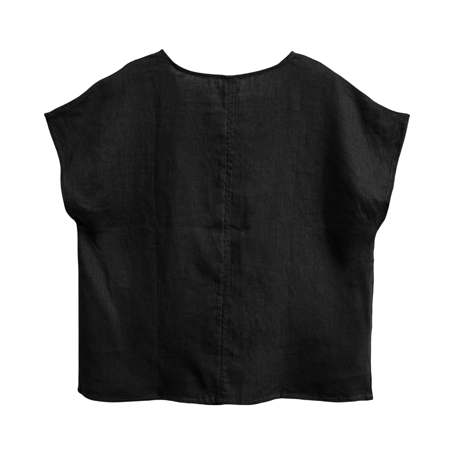 Amazhiyu Camicetta casual da donna in 100% lino a maniche corte con scollo a V