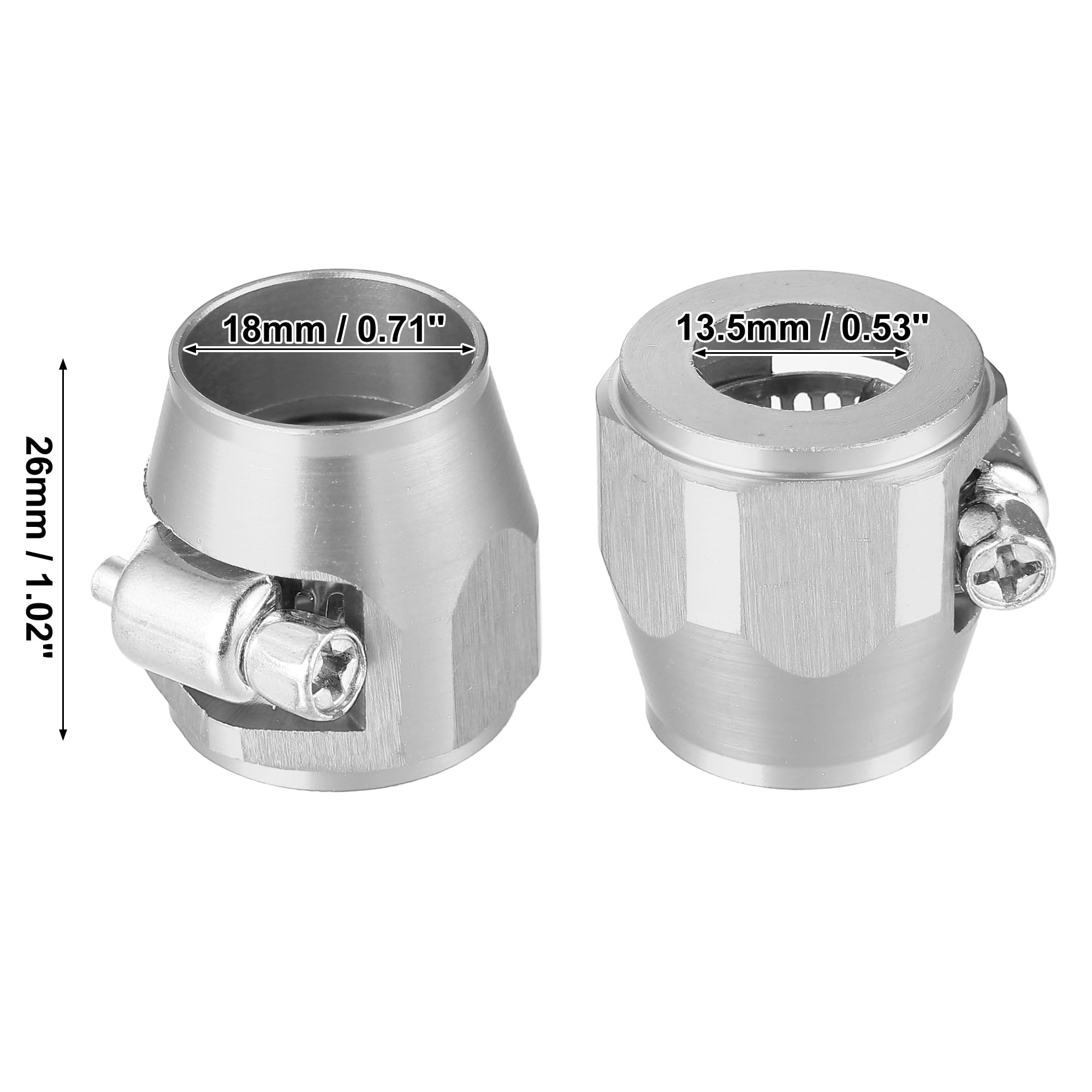 LEONTOOL 4x 8AN Flexible Gummi-Schlauchschellen, Aluminium-Schlauchverbinder Für 1/2" - Für Kraftstoff, Öl, Wasser