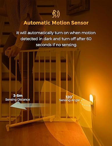 Vista 25 de L LOHAS LED Luz nocturna con sensor de movimiento, paquete de 2, luz nocturna activada por movimiento, luces nocturnas enchufables en la pared, 3000