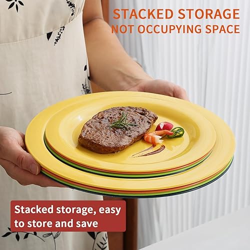 Miniatura 6 de Platos de plástico de 8 piezas, platos llanos de 7.510 pulgadas, irrompibles y reutilizables para todos los usos y todas las edades, sin BPA, aptos