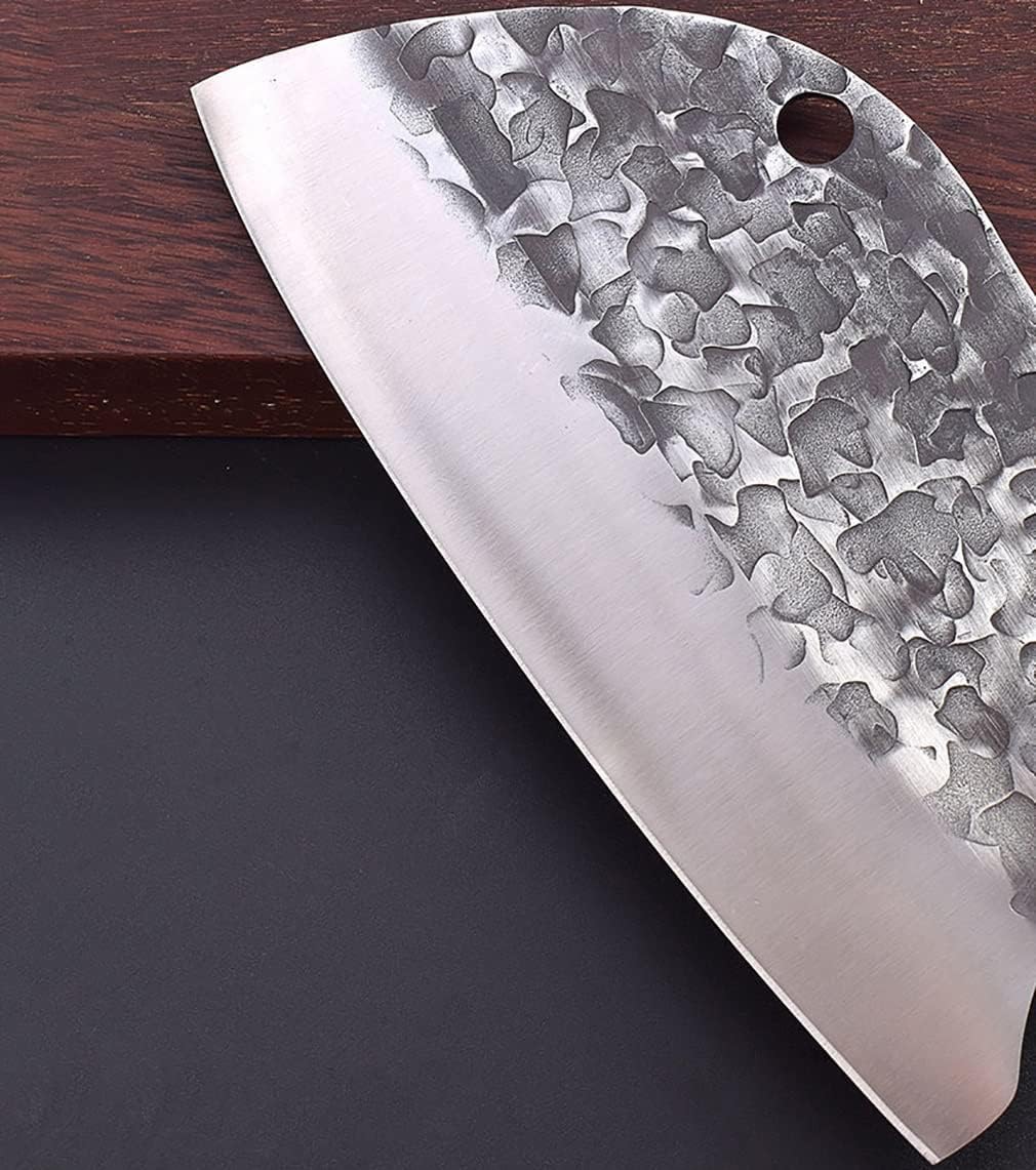 Meat Cleaver,Cleaver Knife Serbian Knife Handmade Forged Broad Butcher Knife Stainless Steel Kitchen Chef Fishing Meat Knife Fixed Outdoor Filleting