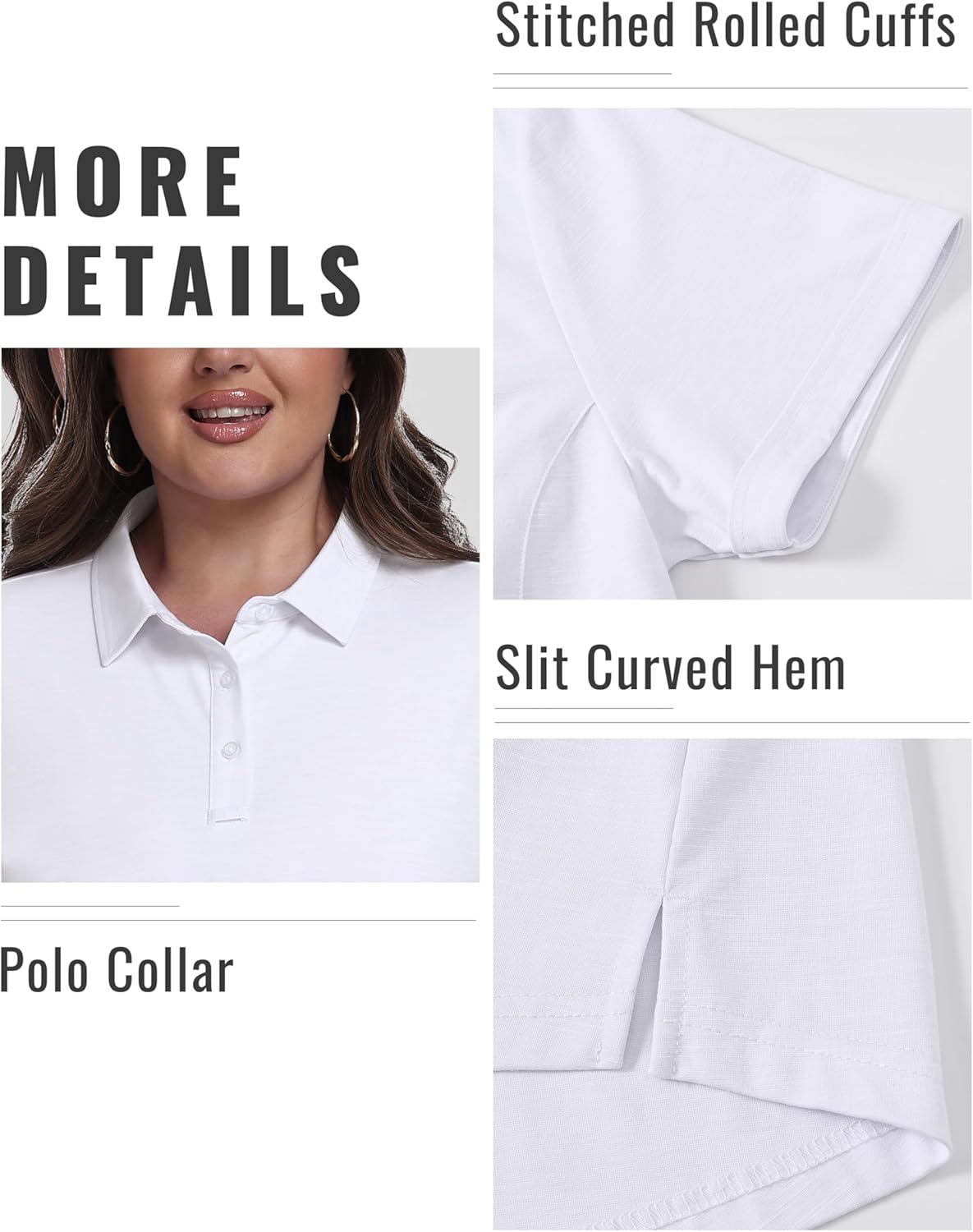 MoFiz Women's Plus Size Golf Polo Shirts Collared Short Sleeve Golf Shirts Casual Athletic Tennis Workout Tops