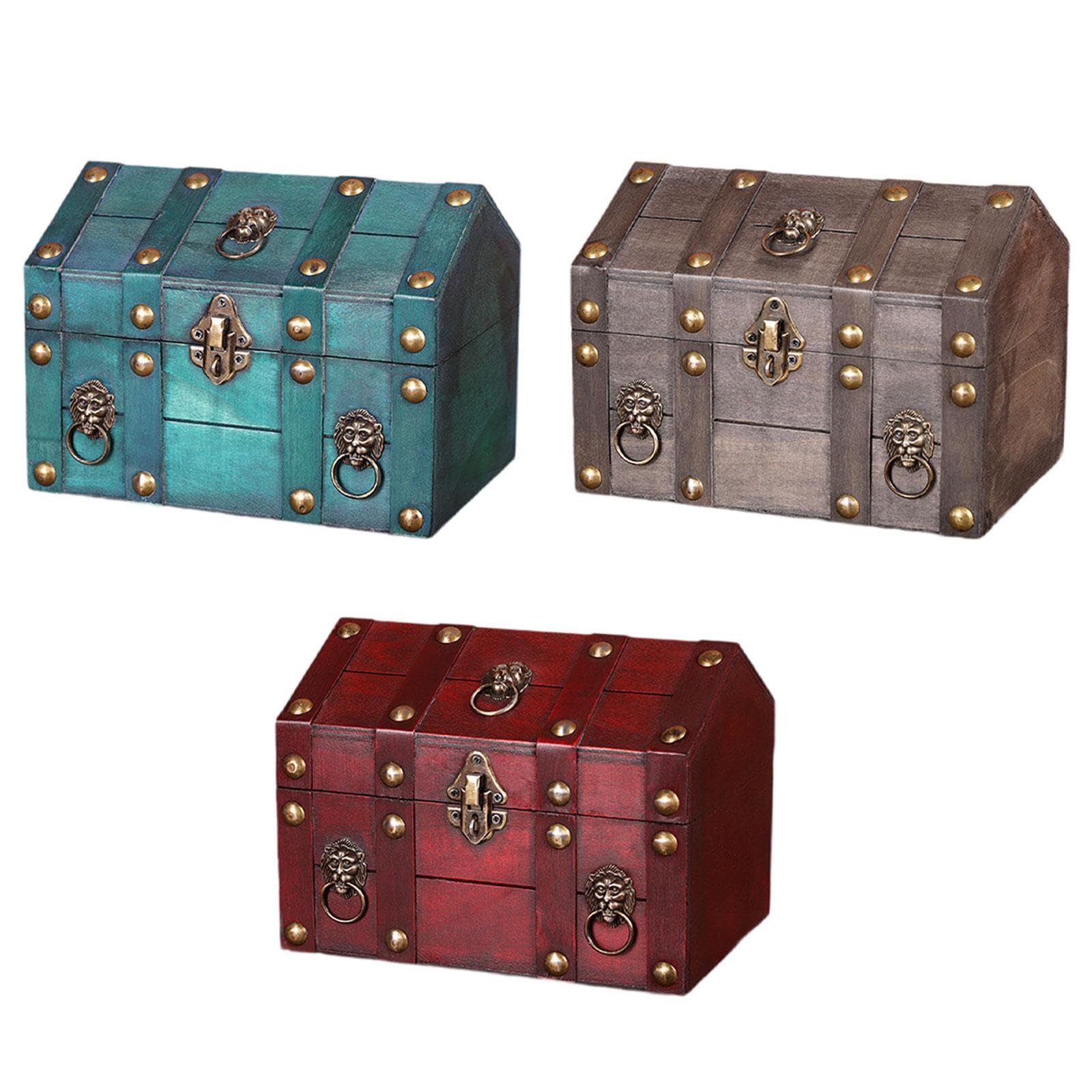 Pirate Treasure Chest Solid Wood for Women Vintage Design Storage Box Red |Home & Garden | Furniture | Trunks & Chests-image-27