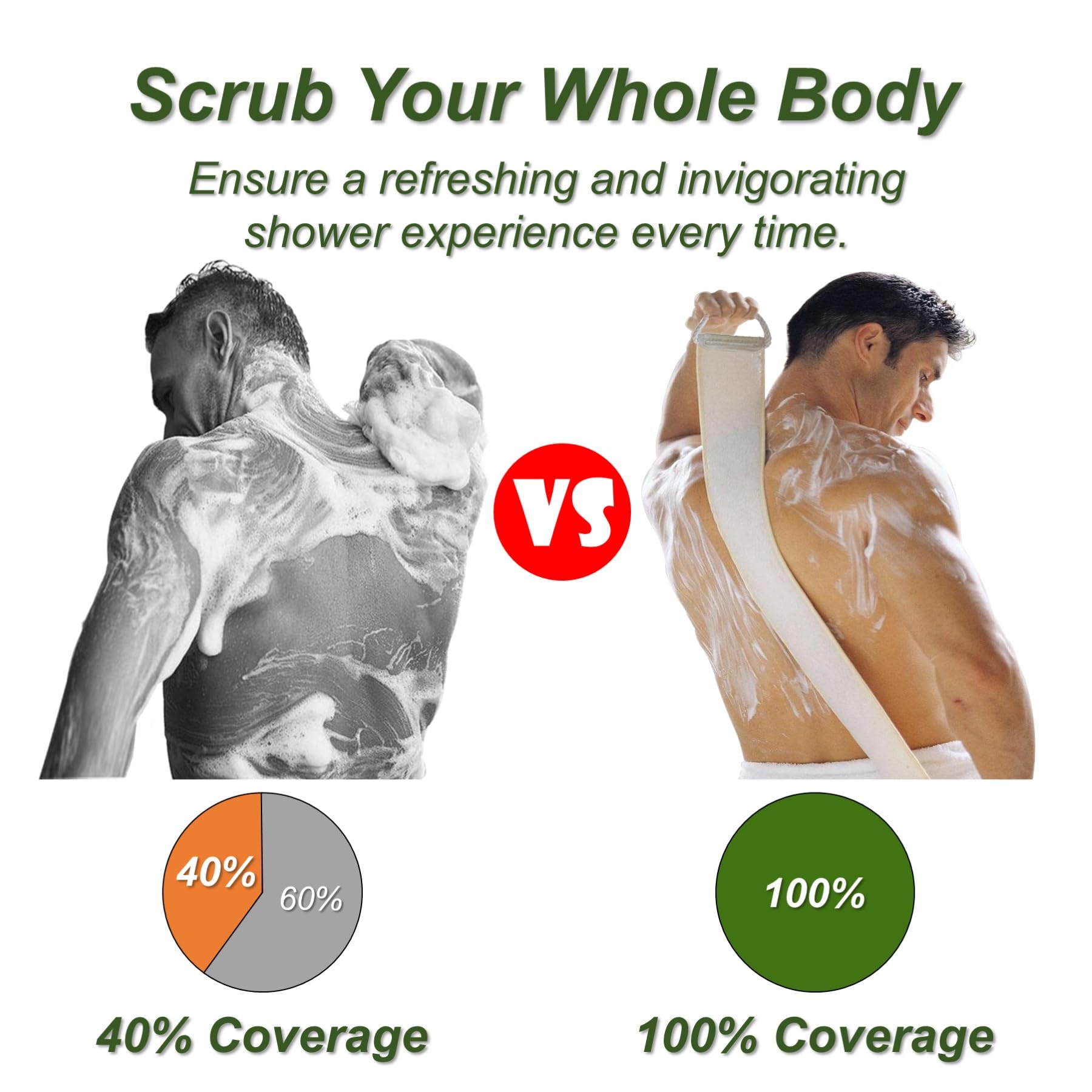 Esponja de lufa natural, exfoliante corporal para hombres y mujeres, lufa con asa, exfoliante de espalda para juego de ducha, limpia profundamente y vigoriza tu piel (3 piezas en caja)