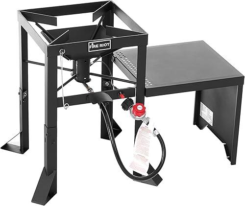Fire Riot Caldera y cocina de gas con quemador de chorro dual de alta presión para exteriores con 130,000BTU, regulador ajustable de aprobación CSA