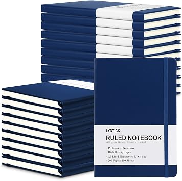20 Pack Journals for Writing College Ruled Notebooks Journal in Bulk, Hardcover Notebooks 200Pages for Note Talking, Lined Bullet Journals for Home School Office, 5.7"x8.4", Navy