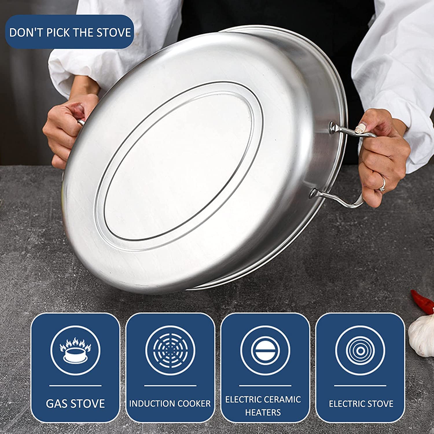 Vaporiera Ovale in Acciaio Inossidabile, pentole ovali Multiuso, pentola per Pasta con Piatto per Pesce e griglia per cuocere a Vapore Pesce, Frutti di Mare, arrostire Tacchino,D,Wok a Doppio