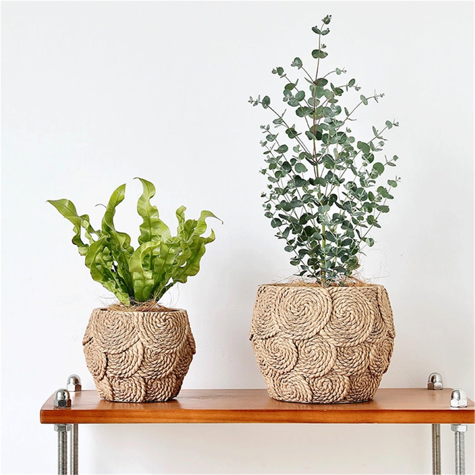 Doniczki Donice z tkanego cementu, donice w stylu rattanu, tkane pędzla i do Phalaenopsis(Średni)