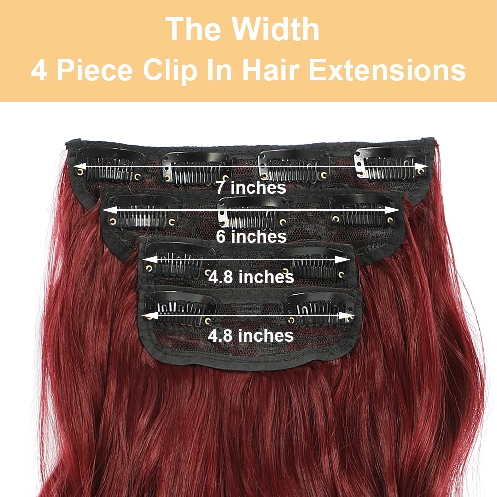 ✨ 20” WINE RED 3/4 full head clip ins  NWT* NWT*✨ Mahogany Red Full Head Clip In Hair Extensions | Cliphair US main image 2