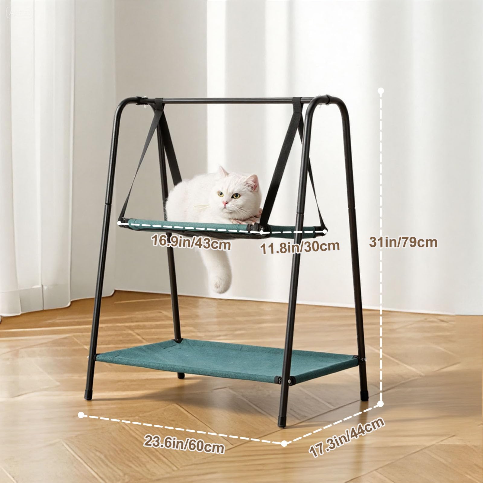 Etagen-Katzenschaukel zum Aufhängen, Kätzchen-Hängematten mit Kissen, erhöhte Schaukeln für Katzen und Kätzchen, perfekte Indoor-Katzenmöbel, Hundeschaukel, atmungsaktive Katzen-Hängematte