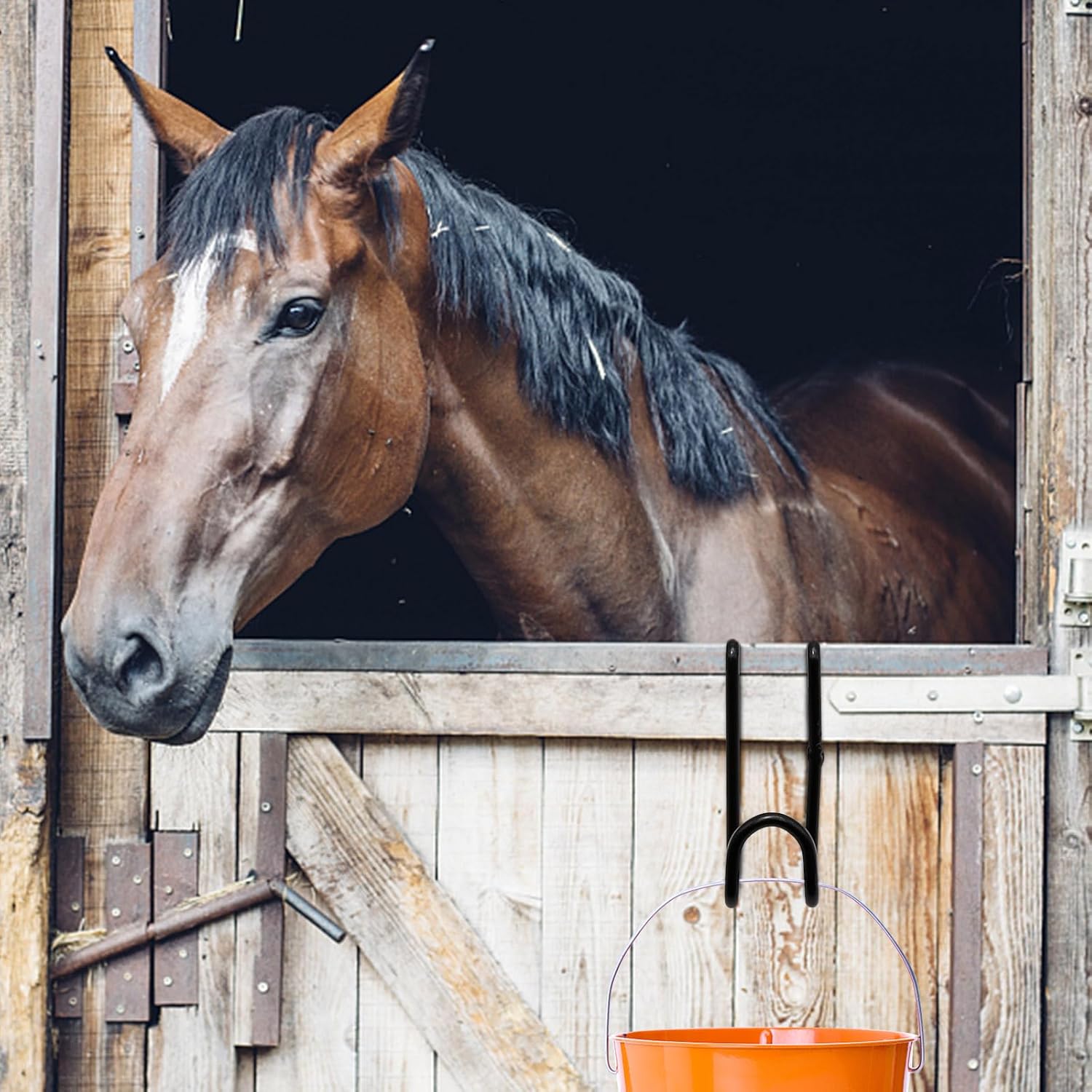 4 Inch Tack Hook Over Rail Bridle Hooks Heavy Duty Horse Water Bucke (2PCS) - Image 7