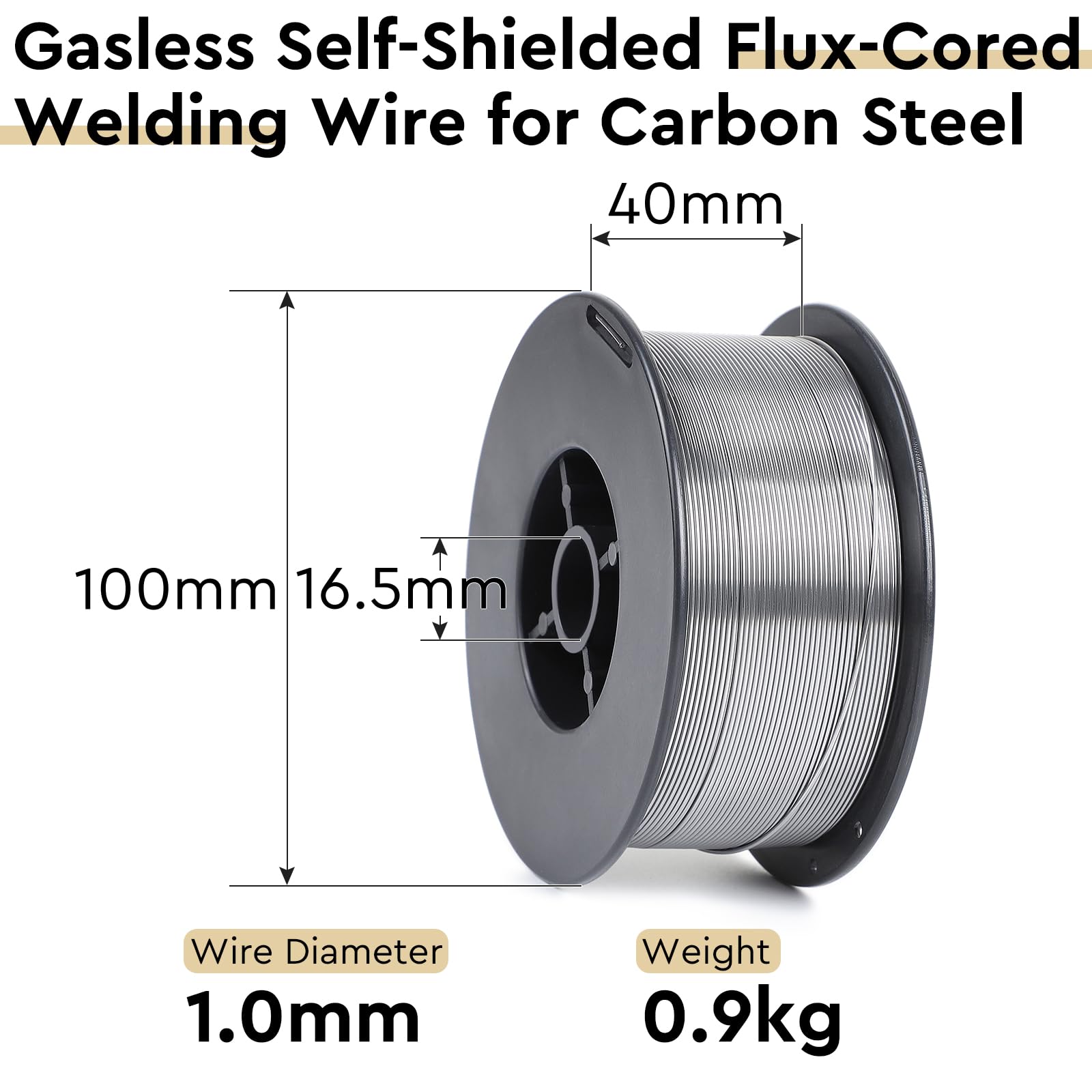 EFUTURETIME 2 x Hilo Soldar sin Gas E71T-GS de 1,0 mm – Alambre de Soldadura D100, Autoprotegido, para Equipos de Soldadura MIG/MAG (peso neto: 0,9 kg)