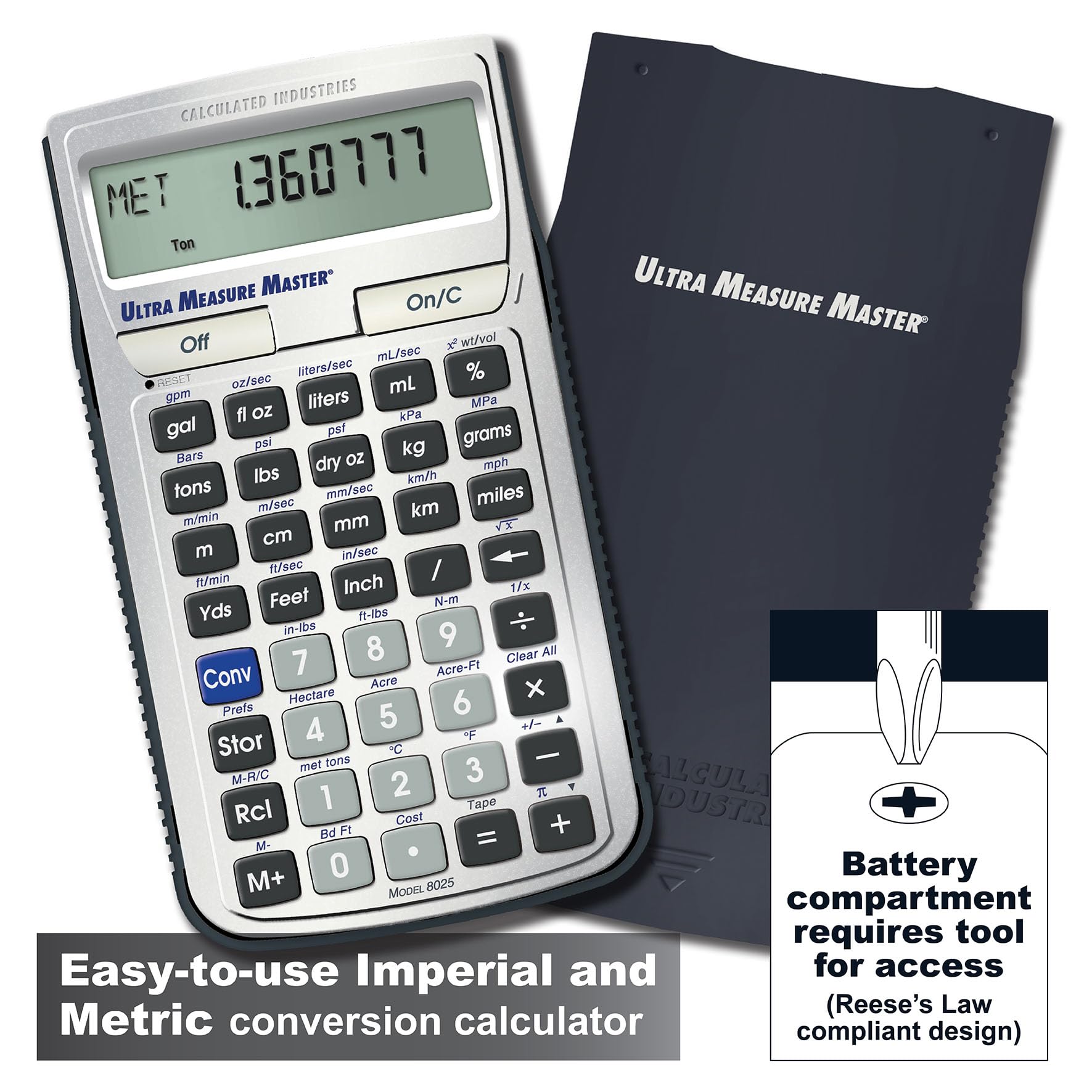 Calculated Industries Ultra Measure Master Tasca Scientific calculator Argento