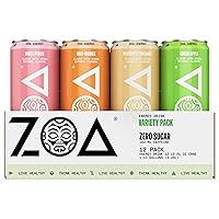 Vista 18 de ZOA Zero Sugar Energy Drinks, Tropical Punch - Sin azúcar con electrolitos, vitamina C saludable, aminoácidos, vitaminas B esenciales y cafeína