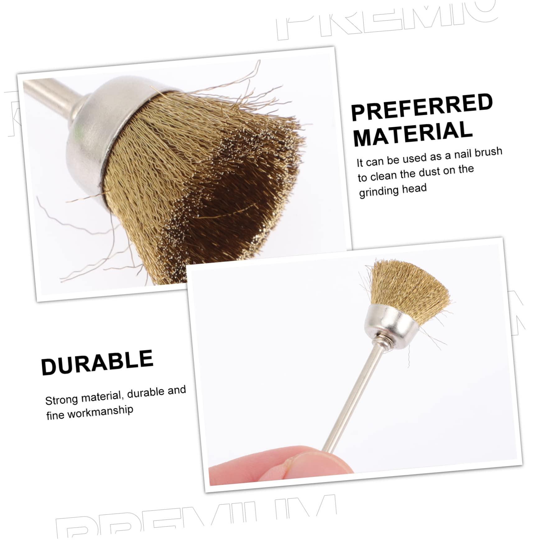 Healeved 20pezzi Spazzola Pulizia Trapano Unghie Rame Per Pulizia Profonda Testine Smerigliatrici Utensile Di Manutenzione Per Nail Art e Ricostruzione Unghie