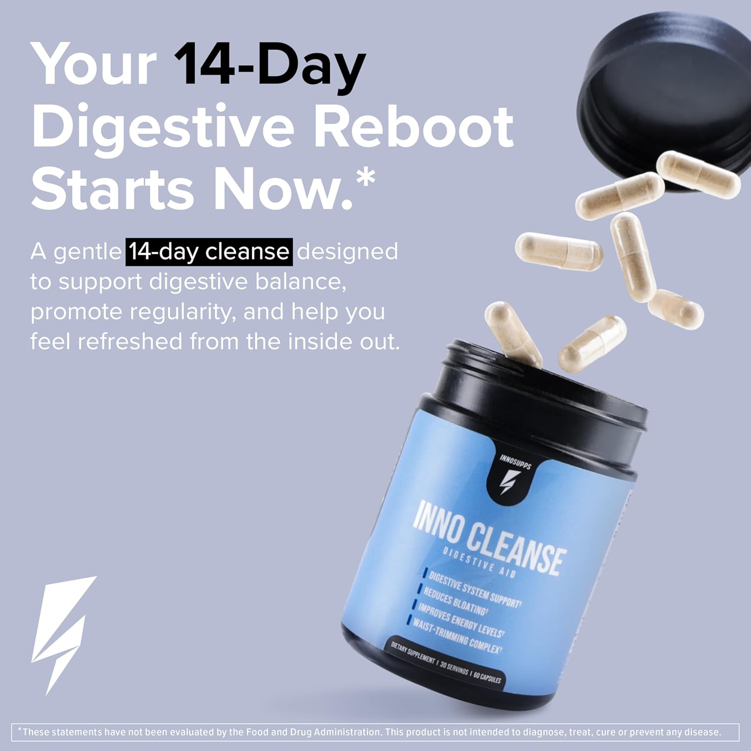 InnoSupps Inno Cleanse 14 Day Colon & Detox Flush, Waist Trimming Complex, Gut Cleanse, Digestive System Support, Stool Softener & Reduced Bloating & Occasional Constipation Relief - Image 9