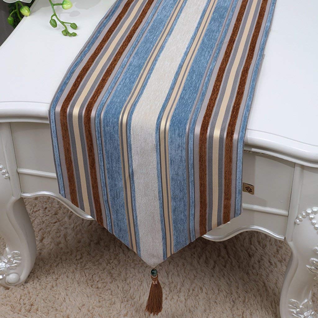 Chemin de table nappe tissu isolation chaleur rayures tapis de table - 2