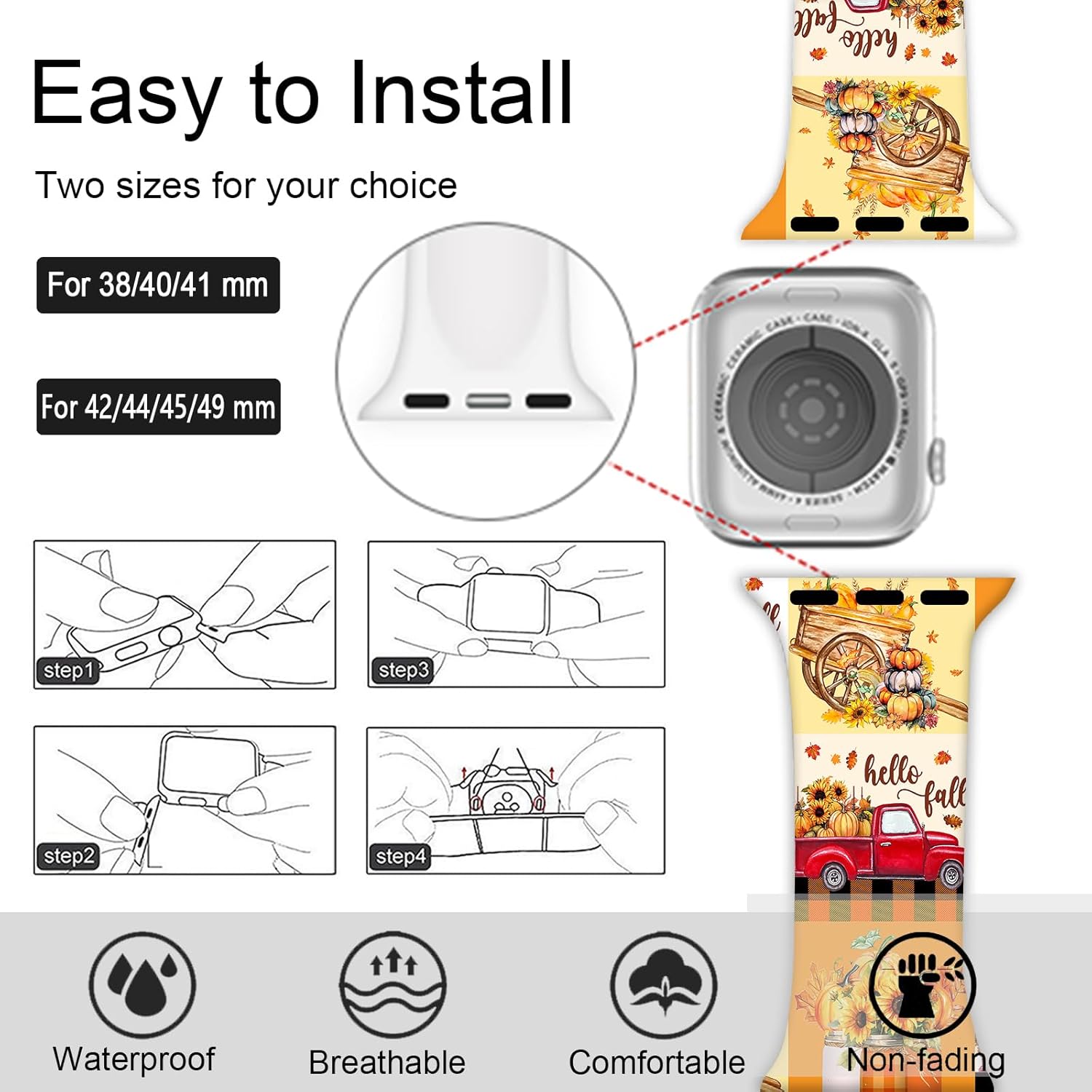 Watch Band Compatible with Apple Watch 38mm 40mm 41mm 42mm 44mm 45mm 49mm for Women Men Sport Silicone Wristbands Strap for IWatch Series 9 8 7 6 5 4 3 2 - Image 3