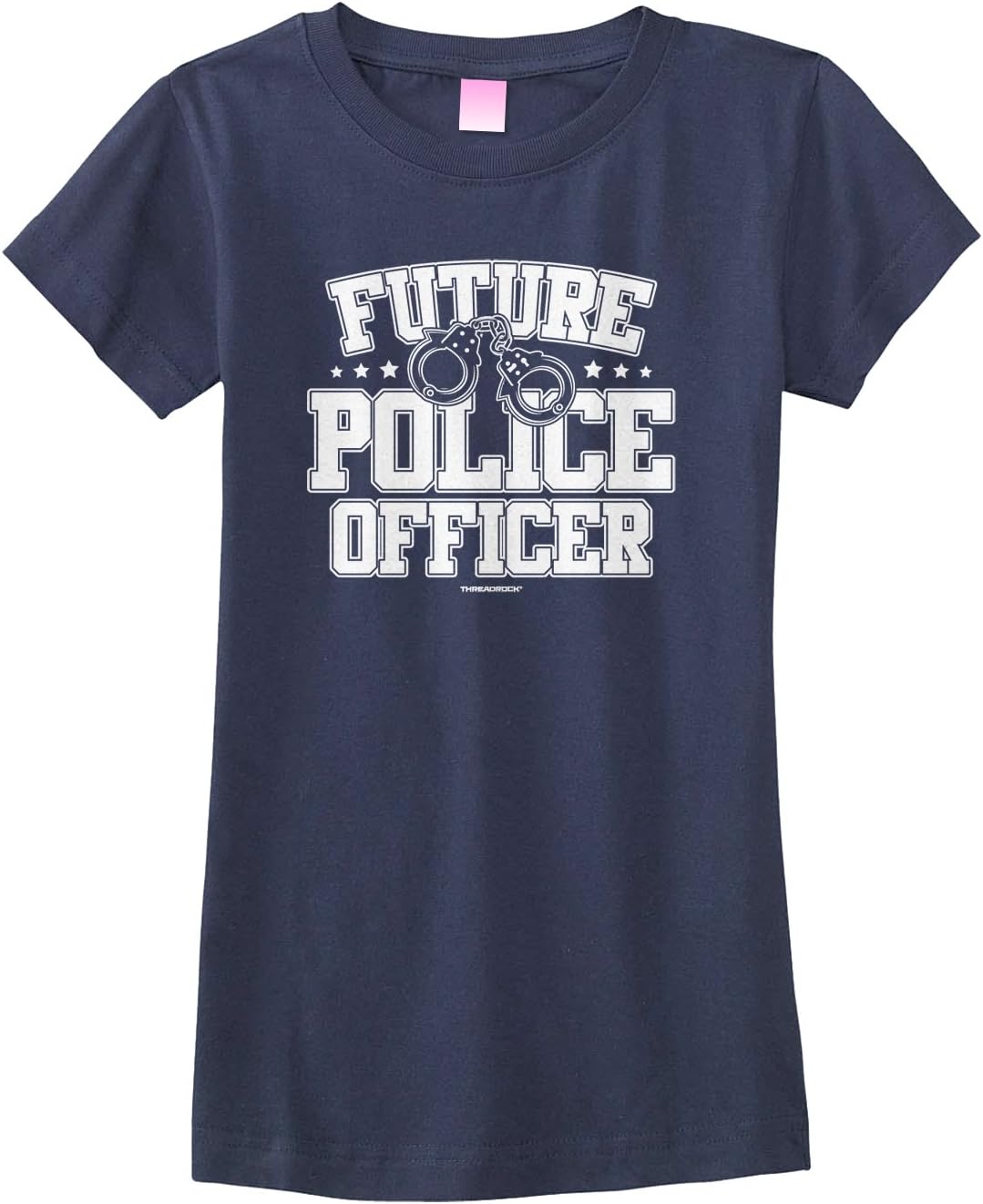 Threadrock Big Girls' Future Police Officer Fitted T-Shirt