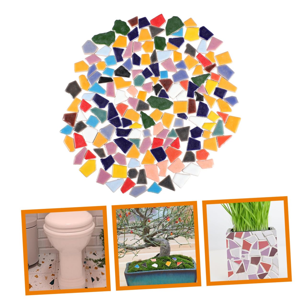 HOMSFOU 1bolsa Azulejos de Mosaico Azulejos de Cerámica para Manualidades Piezas de Cerámica Rotas Suministros para Arte de Bricolaje para Macetas y Proyectos de Mosaico