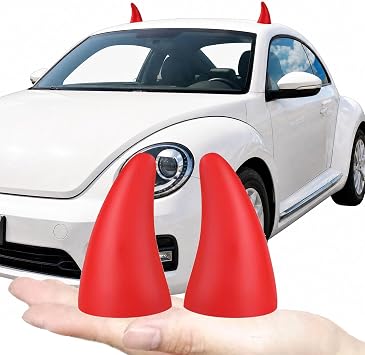 1Pair Car Roof Decoration Devils Horns Stickers Creative Fun Wacky for Car Topper Bumper Hood Car Exterior Sticker Devil-Horns