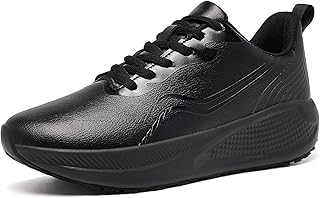 Non Slip Work Shoes for Women Waterproof Kitchen Chef Slip Resistant Lightweight Leather Sneakers for Restaurant Food Service Nursing Standing All Day