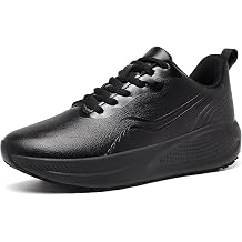 Non Slip Work Shoes for Women Waterproof Kitchen Chef Slip Resistant Lightweight Leather Sneakers for Restaurant Food Service Nursing Standing All Day