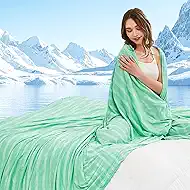 Gohero Cooling Blankets for Hot Sleepers, Arc-Chill Q-Max >0.5 Cool Fiber, Summer Cooling Throw Blanket for Hot Weather, Keeps Body Cool for Night Sweats, Soft Lightweight Sofa Blankets for Kid Adults