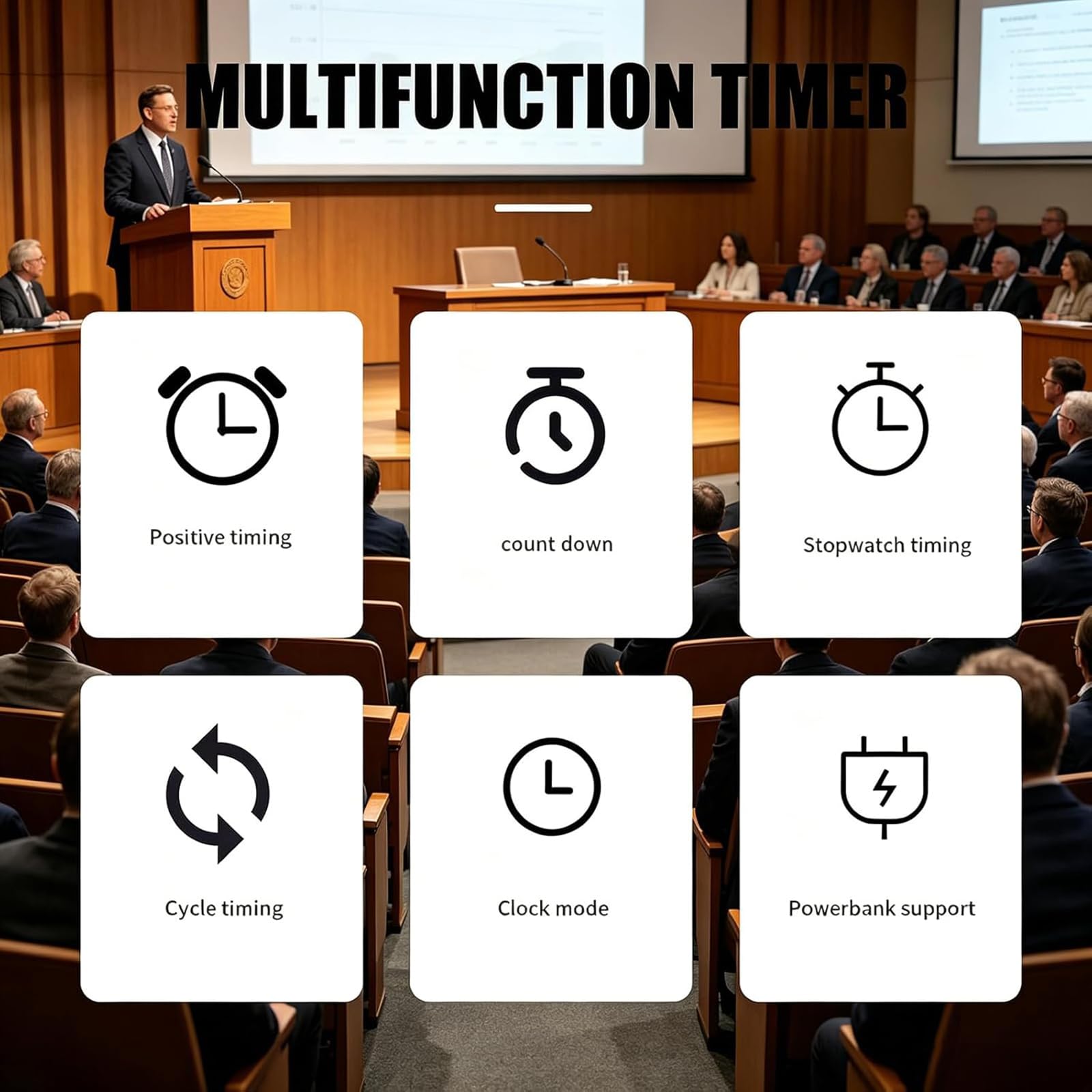 Reloj De Cronometraje Led para Carreras, Cronómetro De Doble Cara De 1,5 Pulgadas, Trípode/Control Remoto, Cronometraje Positivo/Ciclo/cronómetro/Cuenta Regresiva/Modo Reloj, para Gimnasio,