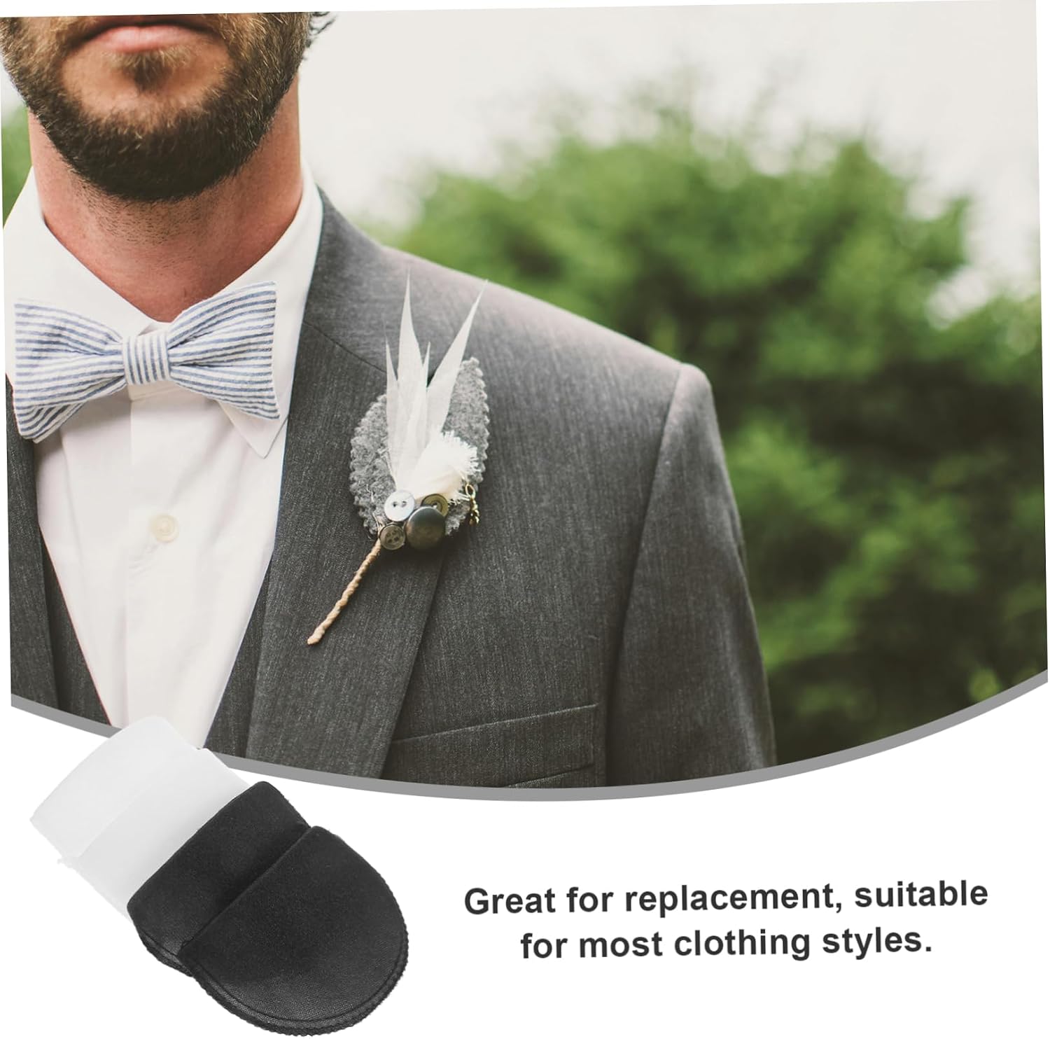 4pairs Shoulder Pads for Sewing Lightweight Sponge Shoulder Enhancers for Men Women Coats Jackets Skin-friendly Washable and Foam Cushion Pads Black White
