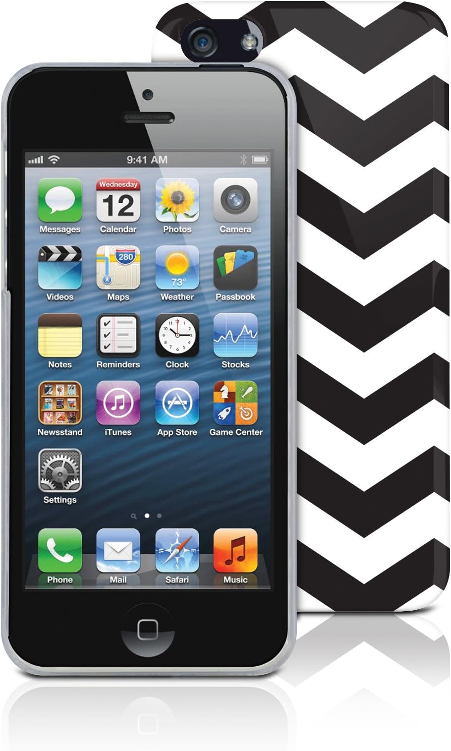 The Macbeth Collection MB-P5CCB HardShell Case for iPhone 5 - Retail Packaging - Chevron Black