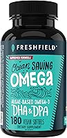 Vista 9 de Freshfield Omega 3, Suplementos de DHA, Fórmula potente 1 por día, Aceite de algas (algas), Omega vegano, aceite de pescado para ahorro de océano