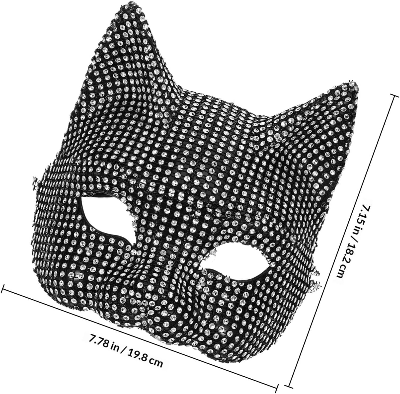 Rhinestone Cat Mask for Parties Sparkly Masquerade Mask Eye for for Festivals Cosplay Fits All Stunning Cat-shaped Design