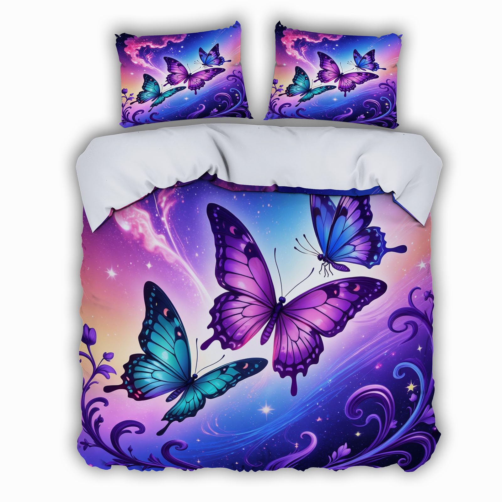 Housse de couette 3D Papillon 240x260 pour une chambre parentale lumineuse et cocooning