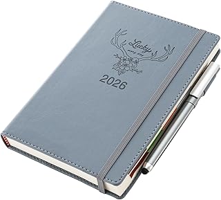 2026 Academic Planner A5 Page a Day to Page Jan - December Daily Monthly Planner Organizer with Pen Set, Stickers, Colorful Monthly Tabs, Pocket