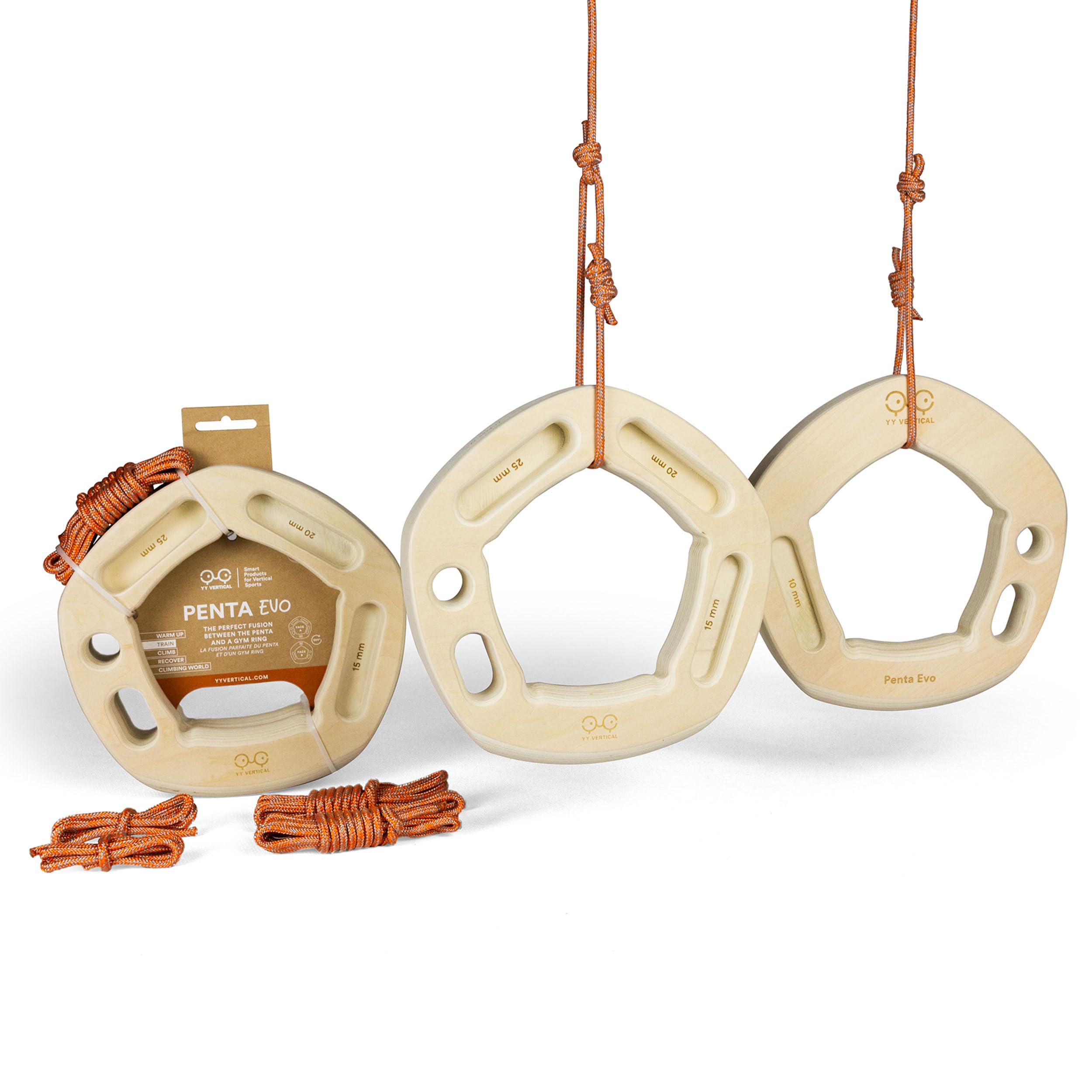 YY Vertical - Der Original Penta Evo Kletterhalter hält in Holz für Klettern, ideal für Heimtraining, passt sich der Klimmzugstange an, stärkt Ihre Finger
