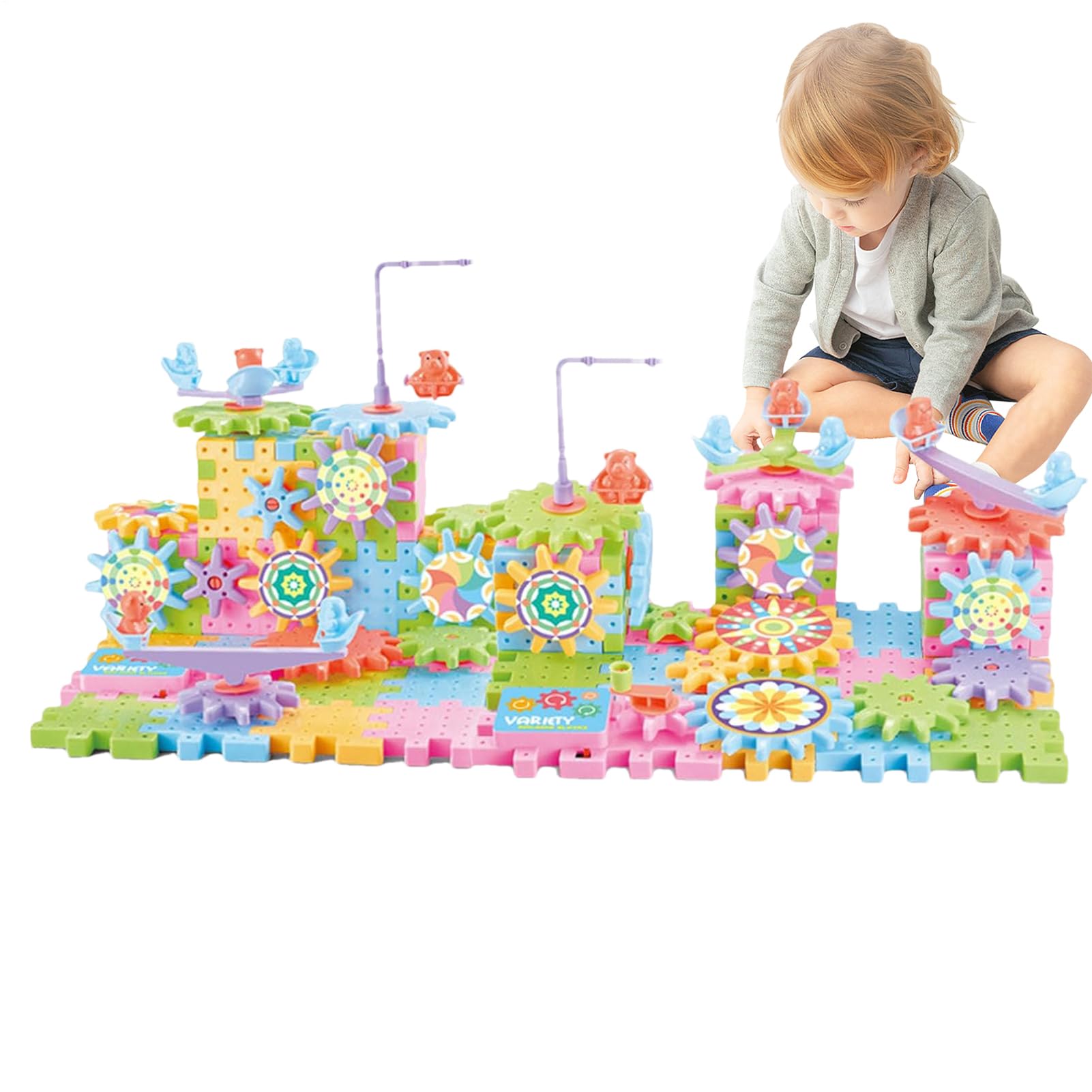 Motorisierte Zahnrad Block Kit - Stamm -Lernsteine, kreativer Puzzle -Set | Praktisches Bauspielzeug, durablle ineinandergreifende Ausrüstungsstücke, einfallsreicher Gebäude Spaß für Kinder
