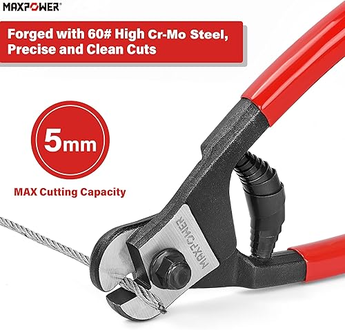 Vista 11 de MAXPOWER Cortadores de cable de acero, cortador de cuerda de alambre resistente de 18 pulgadas, cortadores de alambre de acero de resistencia