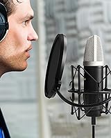 Vista 8 de TONOR Micrófono de condensador de 192 kHz/24 bits, kit de micrófono cardioide USB con brazo de pluma mejorado/soporte de choque de araña