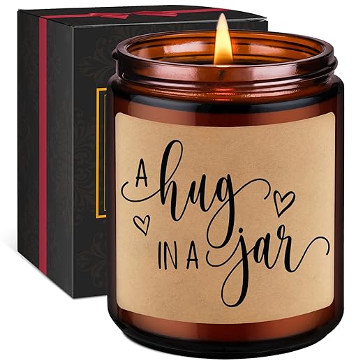 GSPY A Hug in a Jar Candle - Miss You Gifts, Comfort Gifts for Women, Mom, Friends - Sending Hugs - Sympathy, Divorce, Miscarriage, Grief, Thinking of You, Christmas, Breakup, Grieving Gifts