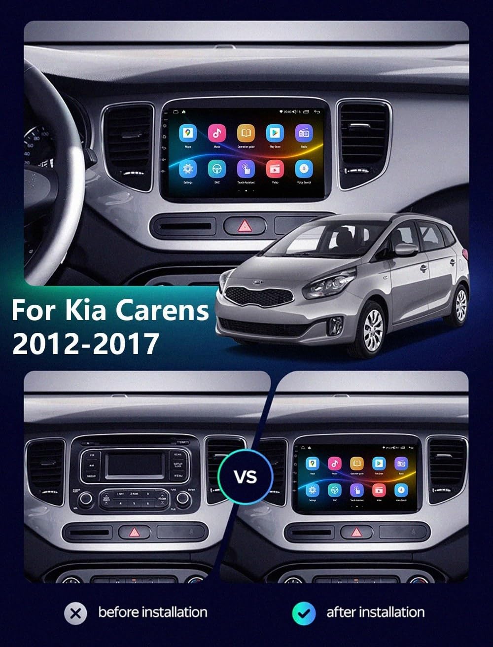 Schermo Auto con Carplay Wireless e Android Auto per Honda Jazz 1 Fit 2002-2007 Car Radio con Wifi, Gps Navi, Schermo Bluetooth, with Mirror, 4 Nucleo 2G+32G