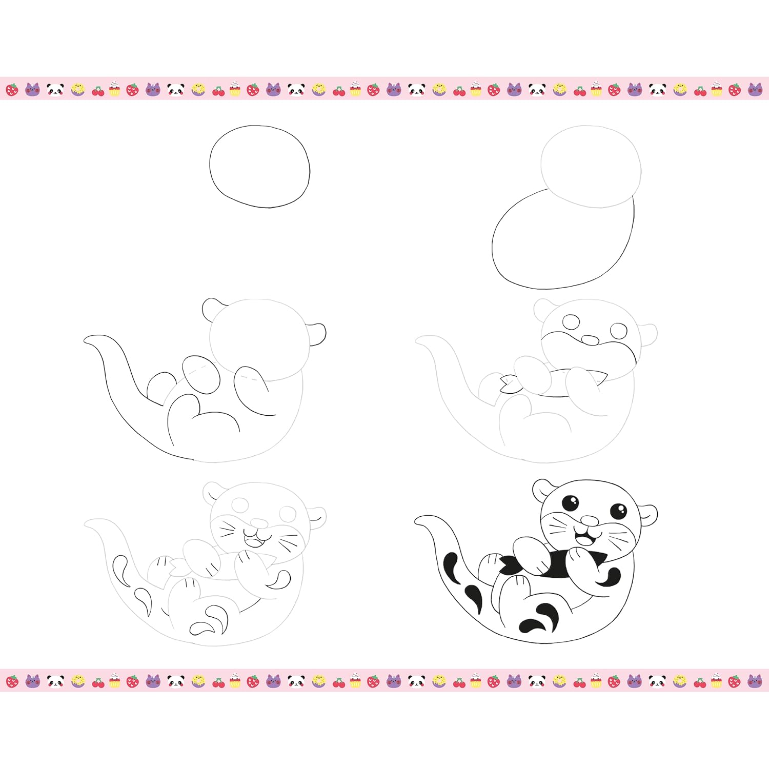 Janod - Step by Step Drawing - Learn to Draw - 20 Kawaii Models - Drawing Kit for Children - Learning Drawing and Concentration - From 6 years old - J09156