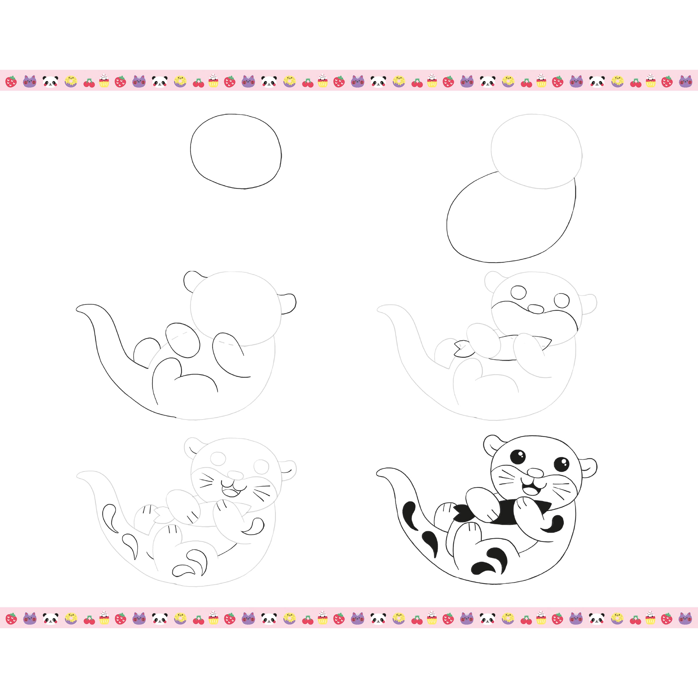 Janod - Step by Step Drawing - Naucz się rysować - 20 modeli Kawaii - Zestaw rysunkowy dla dzieci - Nauka rysowania i koncentracji - Od 6 lat - J09156