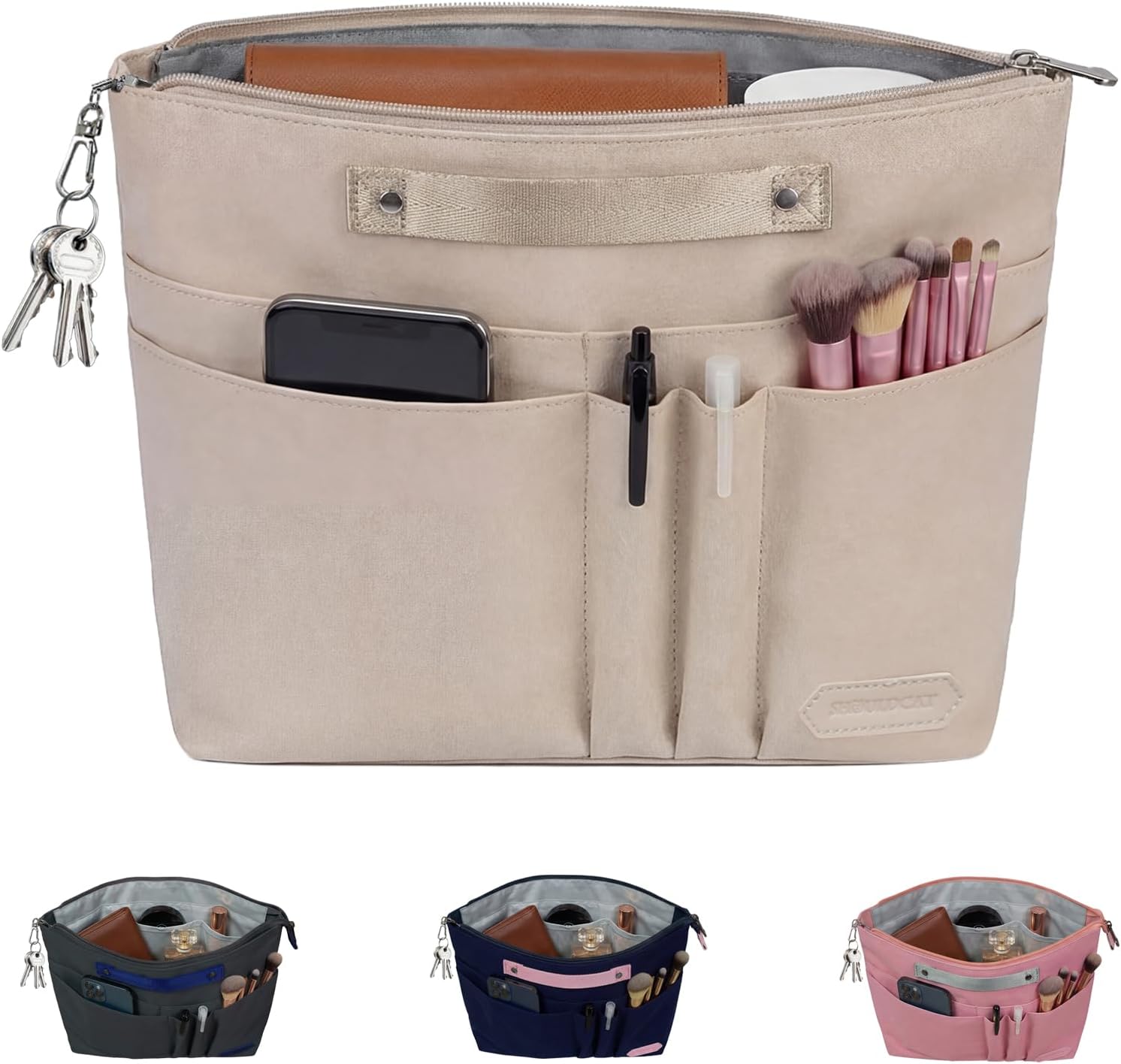 VANCORE Purse Organizer Insert for Handbags,Tote Bag Organizer Insert with Zipper Bag,Premium Handbag Organizer Inside Liner for Women