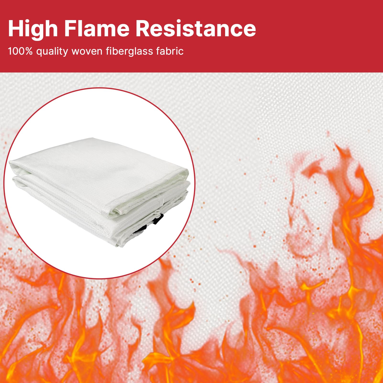 FLEXMAN Mantas Ignífugas de Emergencia para el Hogar y la Cocina, 39 X 39 Pulgadas Mantas Ignífugas de Fibra de Vidrio para Seguridad en el Hogar (Paquete de 4)