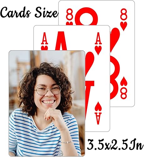 Miniatura 7 de ooelyy Naipes personalizados Elite de baja visión, cartas de impresión grande personalizadas, fondo rojo y negro que hace que sea fácil de leer las