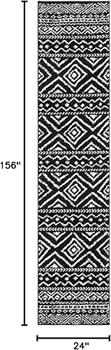 Miniatura 2 de SAFAVIEH Tulum Collection - Alfombra de pasillo de 2 x 13 pies, diseño marroquí bohemio envejecido, no desprende pelusa y de fácil cuidado, ideal