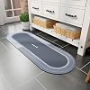 FETHİYE WHOLESALE Magic Mop Bath Mat Water Absorbent Kitchen Hallway Mat 40cm - 120cm Round with Anti-Slip Base