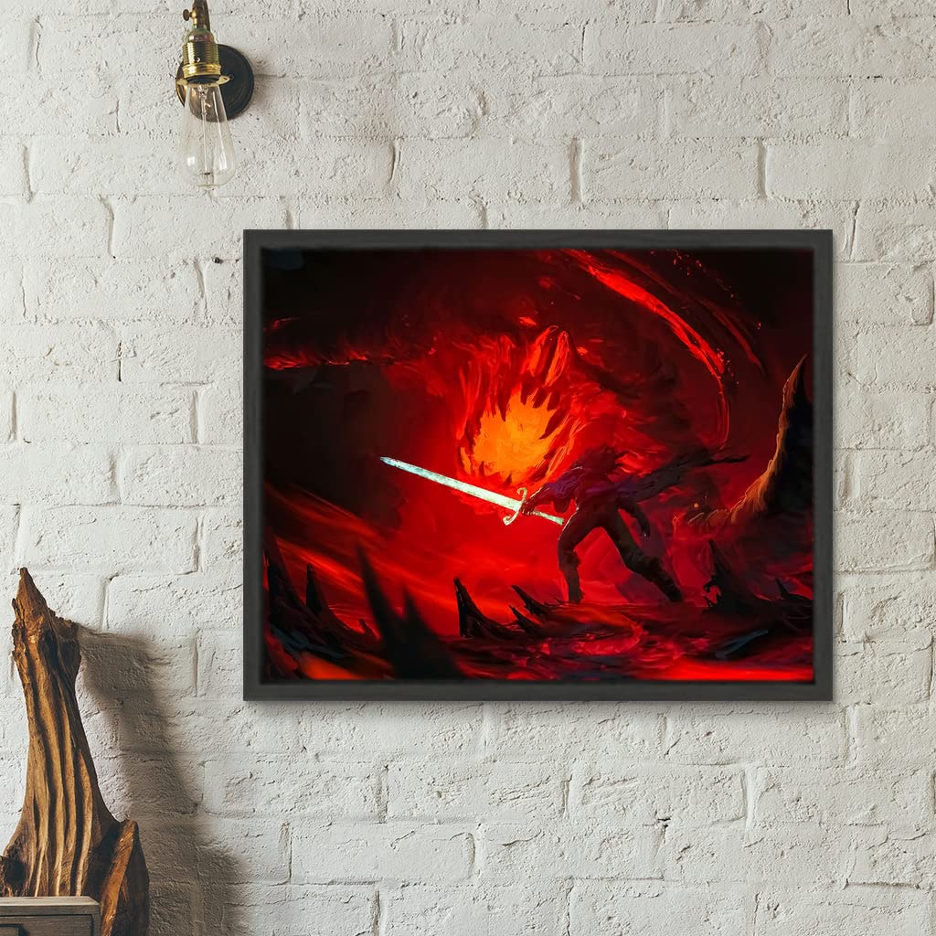 VERRE ART Printed Framed Canvas Painting for Home Decor Office Studio Wall Living Room Decoration (22x14inch Black Floater) - Momentum