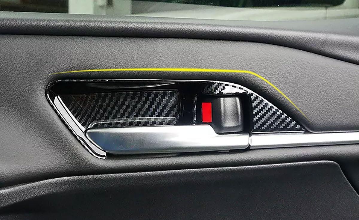 Inner Door Handle Bowl Panel Cover Compatible with Toyota Camry 9TH Gen 2025 2026 Door Decoration Trim Car Accessories ABS 4PCS(Carbon Fiber Style)